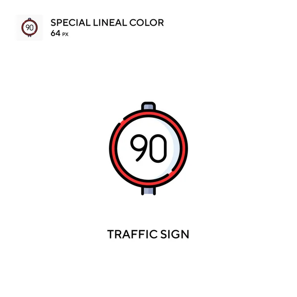 Trafik Işareti Özel Doğrusal Renk Vektörü Simgesi Projeniz Için Trafik — Stok Vektör