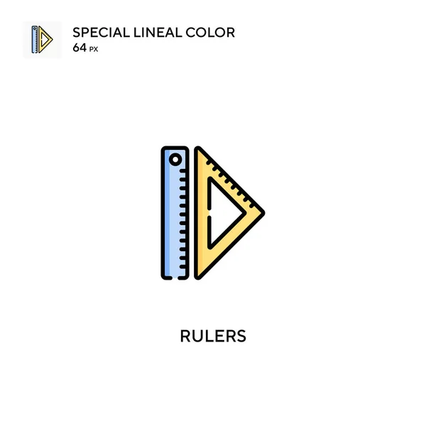 特殊线形彩色矢量图标 您的商业项目的统治者图标 — 图库矢量图片