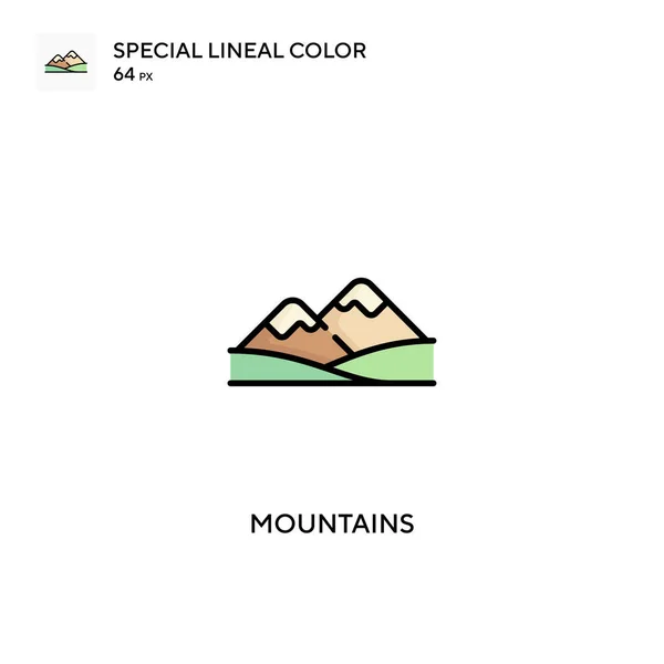 Montañas Icono Especial Vector Color Lineal Iconos Las Montañas Para — Archivo Imágenes Vectoriales
