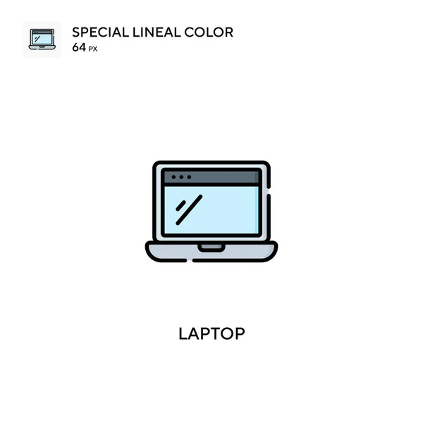 Laptop Spezielles Lineares Farbvektorsymbol Laptop Symbole Für Ihr Geschäftsprojekt — Stockvektor