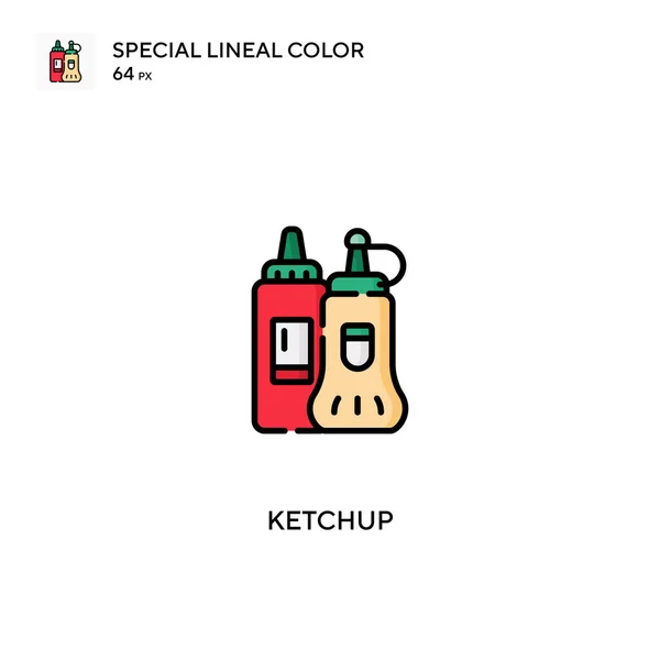 Ketchup Ícone Vetorial Cores Linear Especial Ícones Ketchup Para Seu — Vetor de Stock