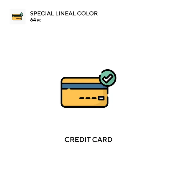 Hitelkártya Különleges Lineáris Színvektor Ikon Hitelkártya Ikonok Üzleti Projektjéhez — Stock Vector