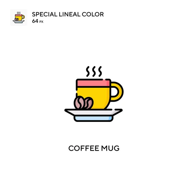 Kávésbögre Különleges Lineáris Színvektor Ikon Kávébögre Ikonok Üzleti Projektjéhez — Stock Vector