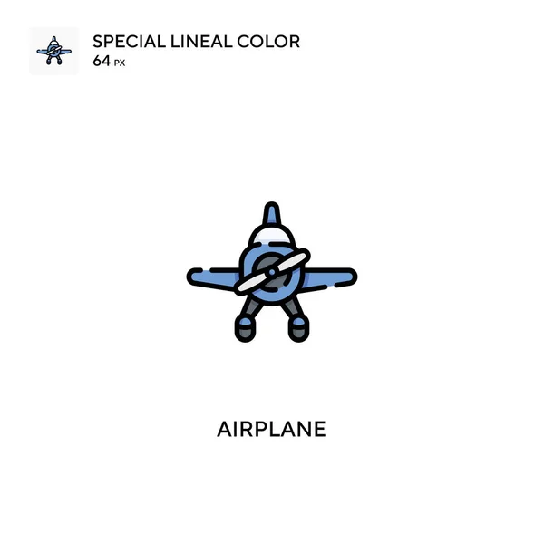 Avion Icône Vectorielle Couleur Linéaire Spéciale Icônes Avion Pour Votre — Image vectorielle
