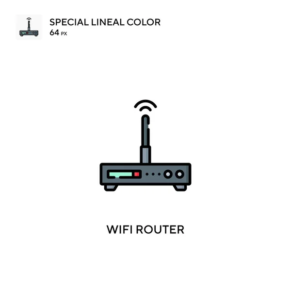 Router Wifi Speciale Icona Vettoriale Colori Lineari Icone Del Router — Vettoriale Stock