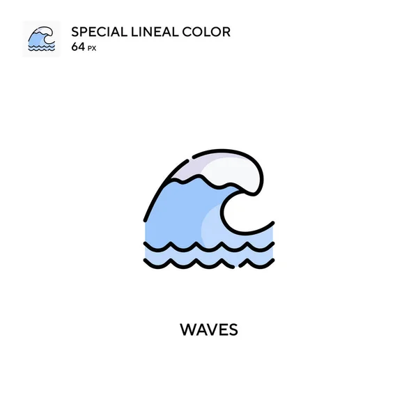 Waves Special Lineal Color Vector Icon Zamění Ikony Pro Váš — Stockový vektor