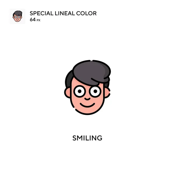 Χαμογελώντας Ειδικό Εικονίδιο Διάνυσμα Χρώματος Lineal Εικονίδια Χαμόγελου Για Την — Διανυσματικό Αρχείο