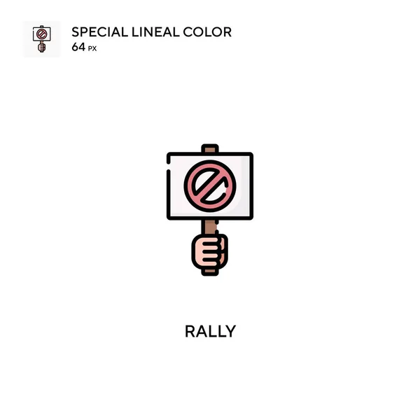 Rallye Icône Vectorielle Couleur Linéaire Spéciale Icônes Rassemblement Pour Votre — Image vectorielle