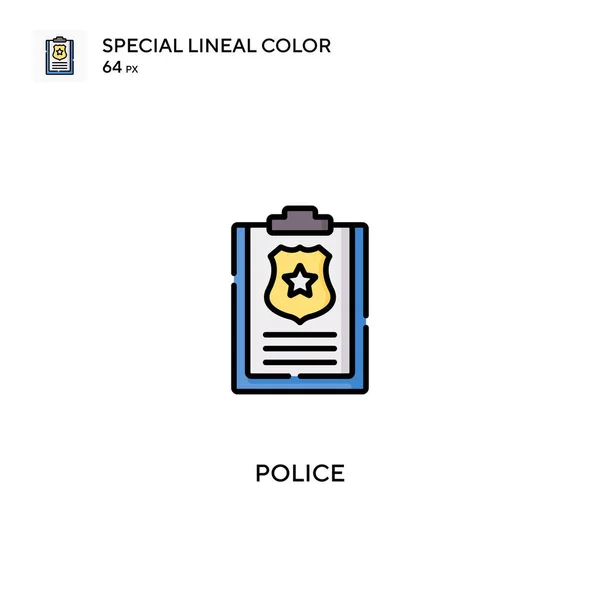 Policía Especial Icono Vector Color Lineal Iconos Policiales Para Proyecto — Archivo Imágenes Vectoriales