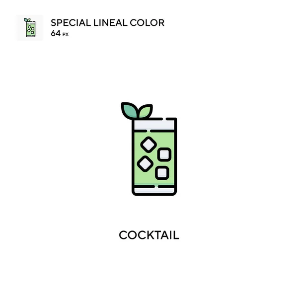 鸡尾酒尾特殊线形彩色矢量图标 您的商业项目的鸡尾酒图标 — 图库矢量图片