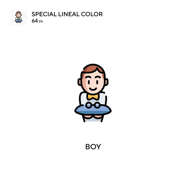 Boy Special Lineal Color Vector Icon 비즈니스 프로젝트의 아이콘 — 스톡 벡터