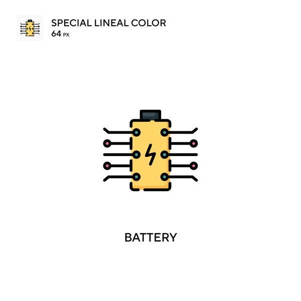 Baterie Speciální Lineární Barevný Vektor Ikona Ikony Baterií Pro Váš — Stockový vektor