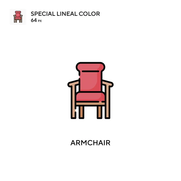 Fauteuil Icône Vectorielle Couleur Linéaire Spéciale Icônes Fauteuil Pour Votre — Image vectorielle