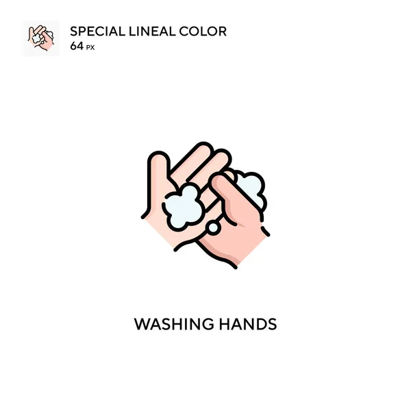 Washing Hands Спеціальна Піктограма Лінійного Кольору Washing Hands Піктограми Вашого — стоковий вектор