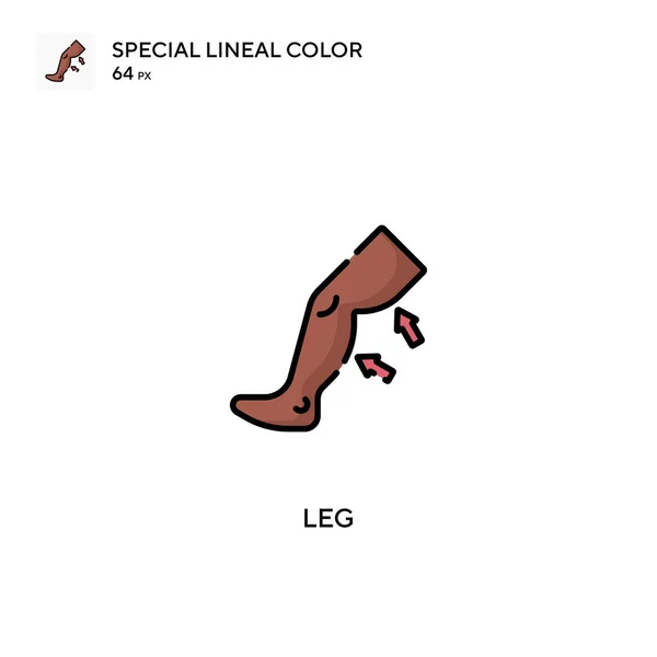 Noga Specjalna Ikona Wektora Koloru Liniowego Ikony Nóg Dla Twojego — Wektor stockowy