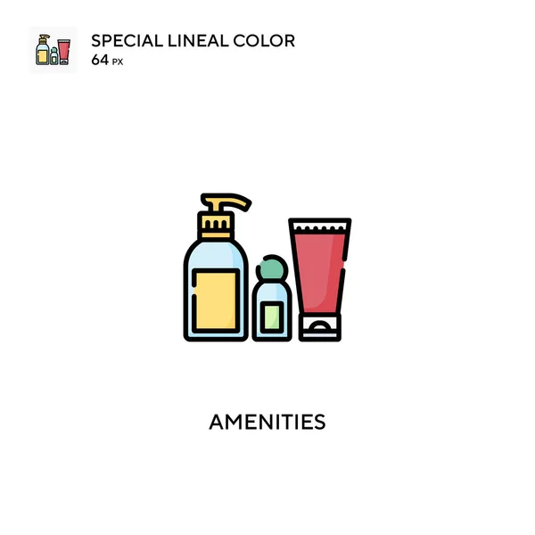 Amenities Icono Especial Vector Color Lineal Iconos Servicios Para Proyecto — Archivo Imágenes Vectoriales