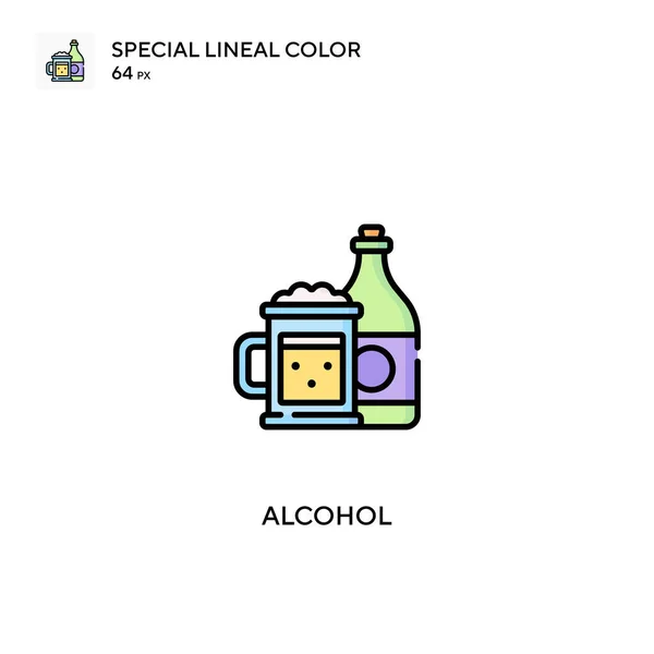 Alcool Icône Vectorielle Couleur Linéaire Spéciale Icônes Alcool Pour Votre — Image vectorielle