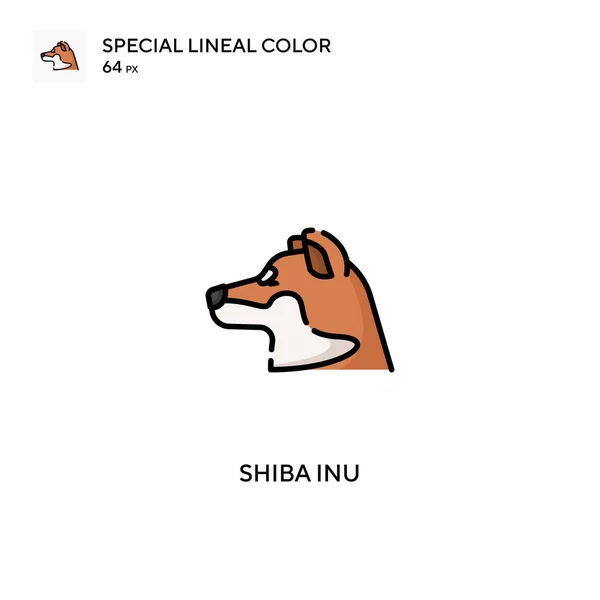 Shiba Inu Spezielles Lineares Farbvektorsymbol Shiba Inu Symbole Für Ihr — Stockvektor