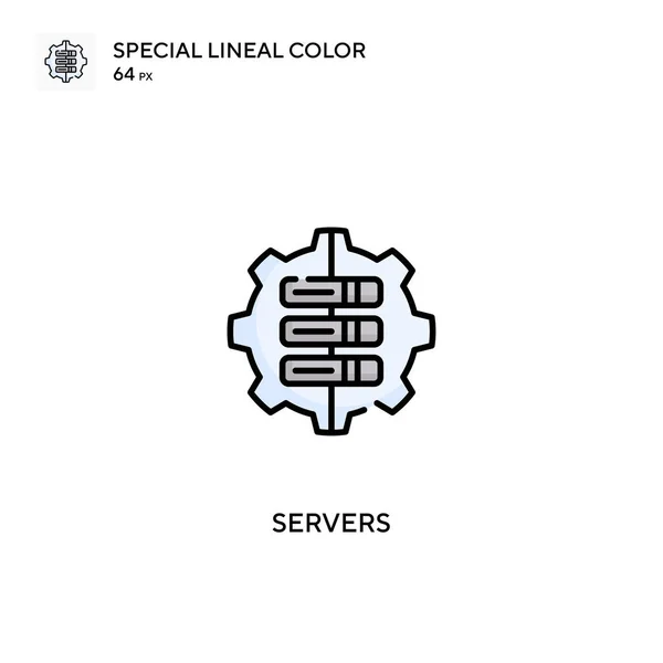 Servers Speciale Lijnkleur Vector Icoon Servers Iconen Voor Business Project — Stockvector