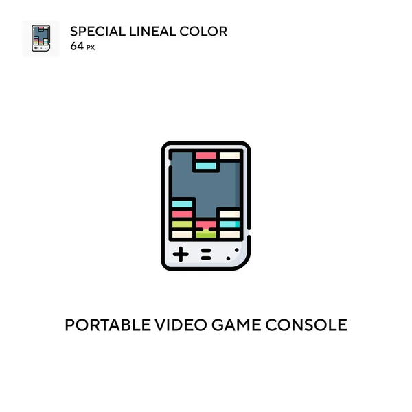 Console Jeu Vidéo Portable Icône Vectorielle Couleur Linéaire Spéciale Icônes — Image vectorielle