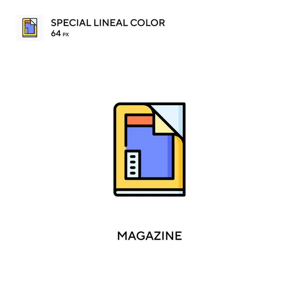 Revista Especial Icono Vector Color Lineal Iconos Revistas Para Proyecto — Vector de stock