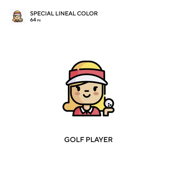 Jugador Golf Icono Vector Color Lineal Especial Iconos Jugador Golf — Archivo Imágenes Vectoriales