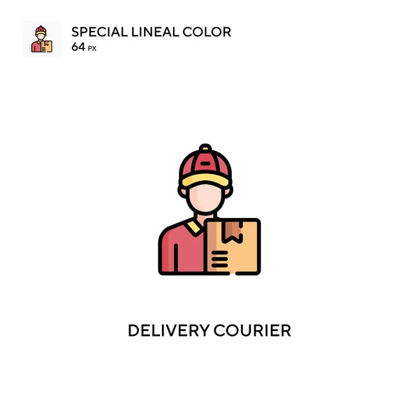 快递员特殊线形彩色矢量图标 为您的商业项目提供快递服务图标 — 图库矢量图片