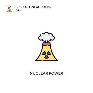 Nükleer güç özel doğrusal renk vektörü ikonu. İş projeniz için nükleer güç simgeleri
