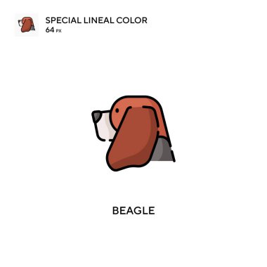 Beagle Özel Lineal renk vektör simgesi. İş projeniz için beagle simgeleri