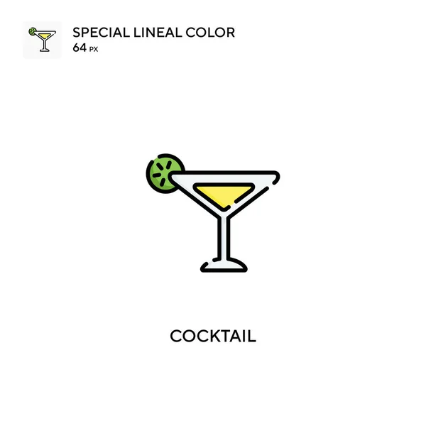 Cocktail Ícone Vetorial Cor Linear Especial Ícones Coquetel Para Seu — Vetor de Stock