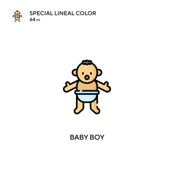 Baby Boy Special Lineal Color Vector Icon Baby Boy Icons — Stock Vector