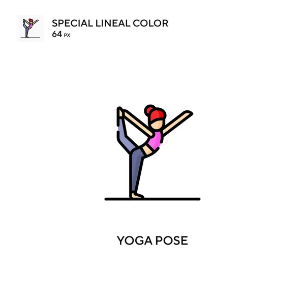 Yoga pose Special lineal color vector icon. Yoga pose icons for your business project