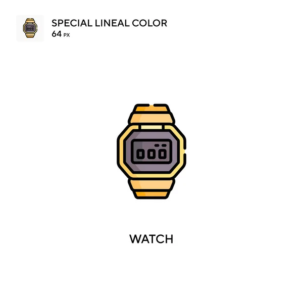 Bekijk Het Pictogram Speciale Lijnkleur Vector Horloge Iconen Voor Business — Stockvector