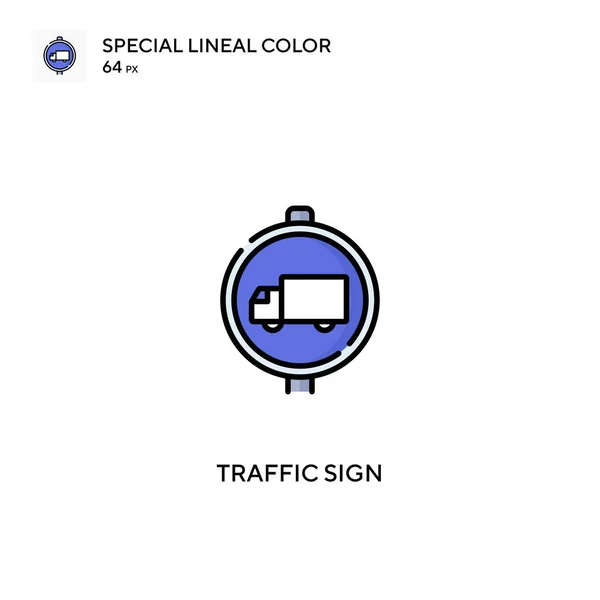 Знак Дорожного Движения Специальная Иконка Линейного Вектора Цвета Знаки Дорожных — стоковый вектор