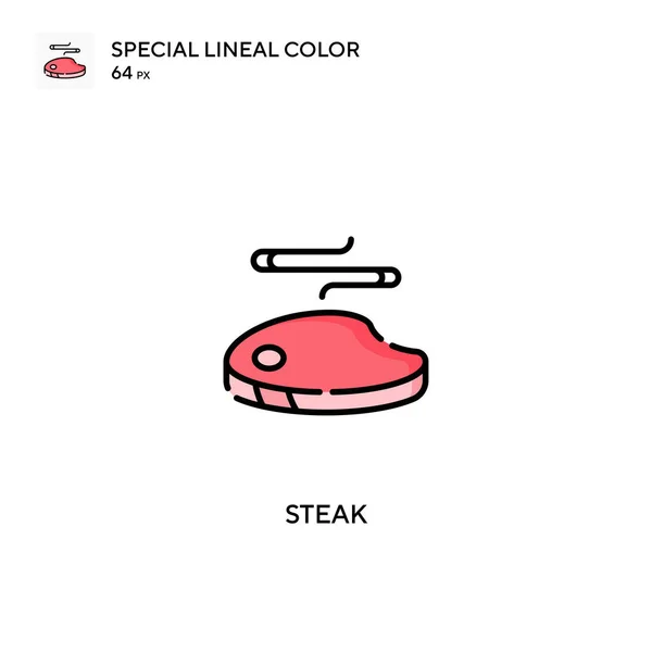 Steak Special Lineal Color Vector Icon Steak Icons Your Business — Stock Vector
