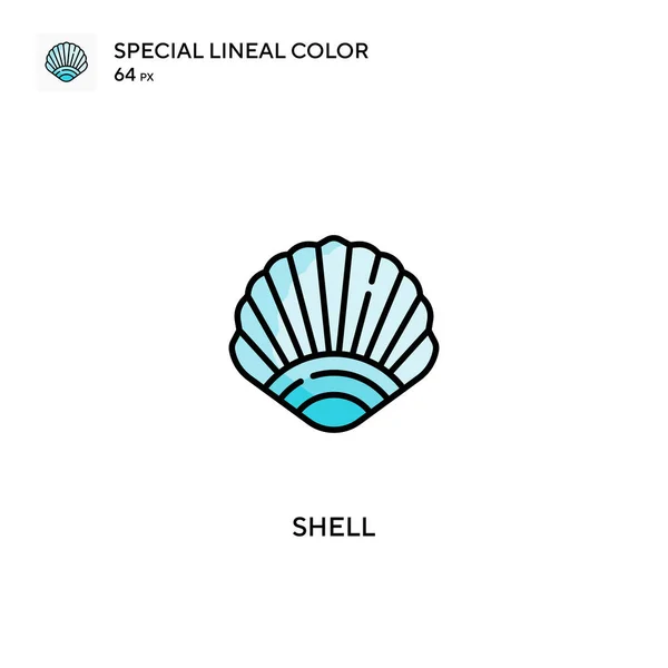 Shell Icono Especial Vector Color Lineal Iconos Shell Para Proyecto — Vector de stock