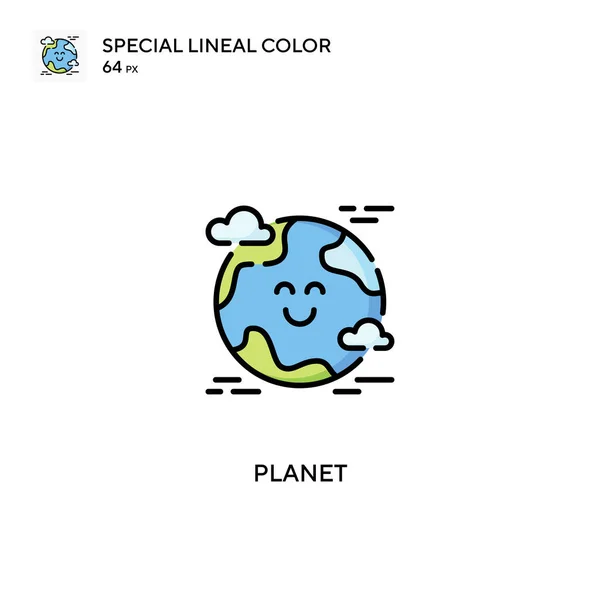 Planeta Specjalna Ikona Wektora Kolorów Liniowych Ikony Planet Dla Twojego — Wektor stockowy