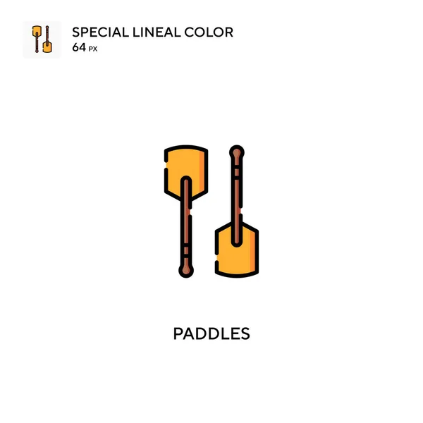 Pás Ícone Vetorial Cor Linear Especial Paddles Ícones Para Seu —  Vetores de Stock