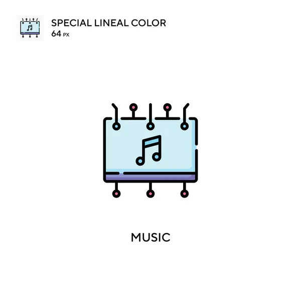 Música Icono Especial Vector Color Lineal Iconos Música Para Proyecto — Vector de stock