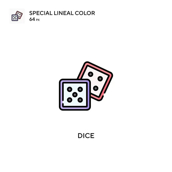 Dice Special Lineal Color Vector Icon 비즈니스 프로젝트를 디바이스 아이콘 — 스톡 벡터