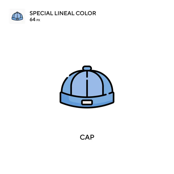 Casquette Icône Vectorielle Couleur Linéaire Spéciale Icônes Cap Pour Votre — Image vectorielle