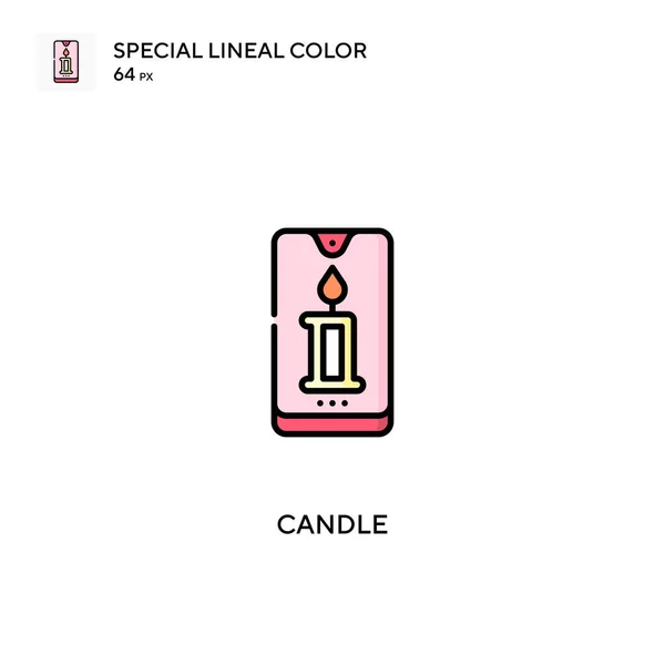 Kerze Spezielles Lineares Farbvektorsymbol Kerzensymbole Für Ihr Geschäftsprojekt — Stockvektor