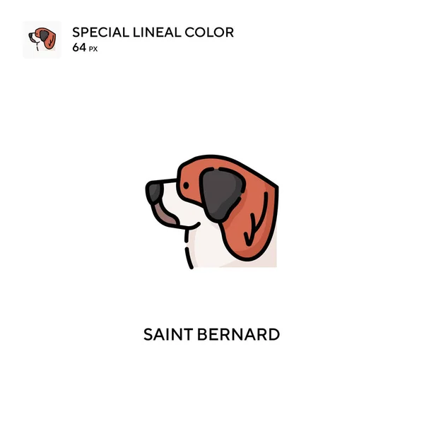 Saint Bernard Special Lineal Color Vector Icon Saint Bernard Icons — Stock Vector