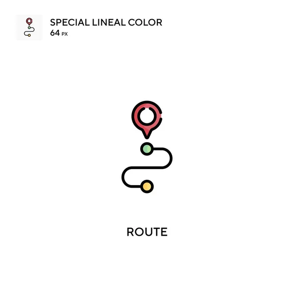 Trasa Specjalna Ikona Wektora Kolorów Liniowych Ikony Tras Dla Twojego — Wektor stockowy