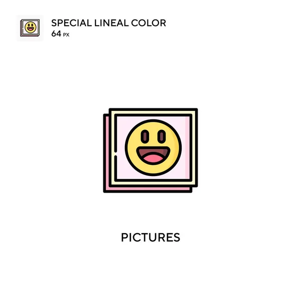 Pictures Special Lineal Color Vector Icon Pictures Icons Your Business — Stock Vector