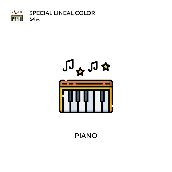 Piano Special Linjal Färg Vektor Ikon Pianoikoner För Ditt Affärsprojekt — Stock vektor
