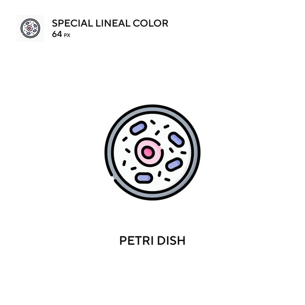 Placa Petri Icono Especial Vector Color Lineal Iconos Placa Petri — Vector de stock