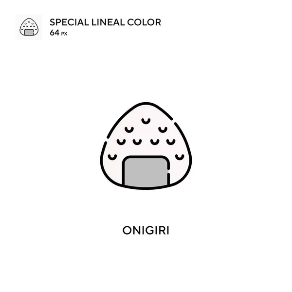 Onigiri Icono Especial Vector Color Lineal Iconos Onigiri Para Proyecto — Vector de stock