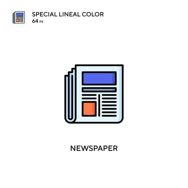 Newspaper Special Lineal Color Vector Icon Newspaper Icons Your Business — Stock Vector