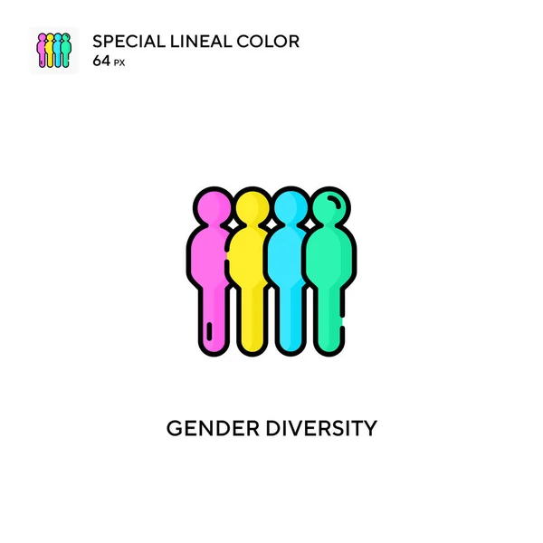 Diversità Genere Speciale Icona Vettoriale Colore Lineare Icone Della Diversità — Vettoriale Stock